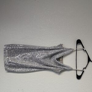 Sparkling Silver Sequin Dress